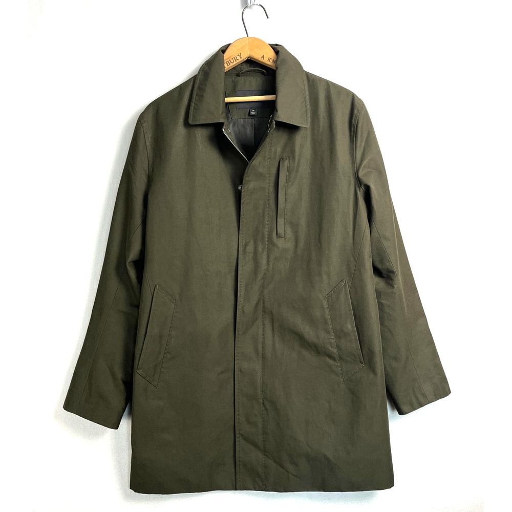 Men's Olive Green Trench Coat - Classic Lightweight Jacket